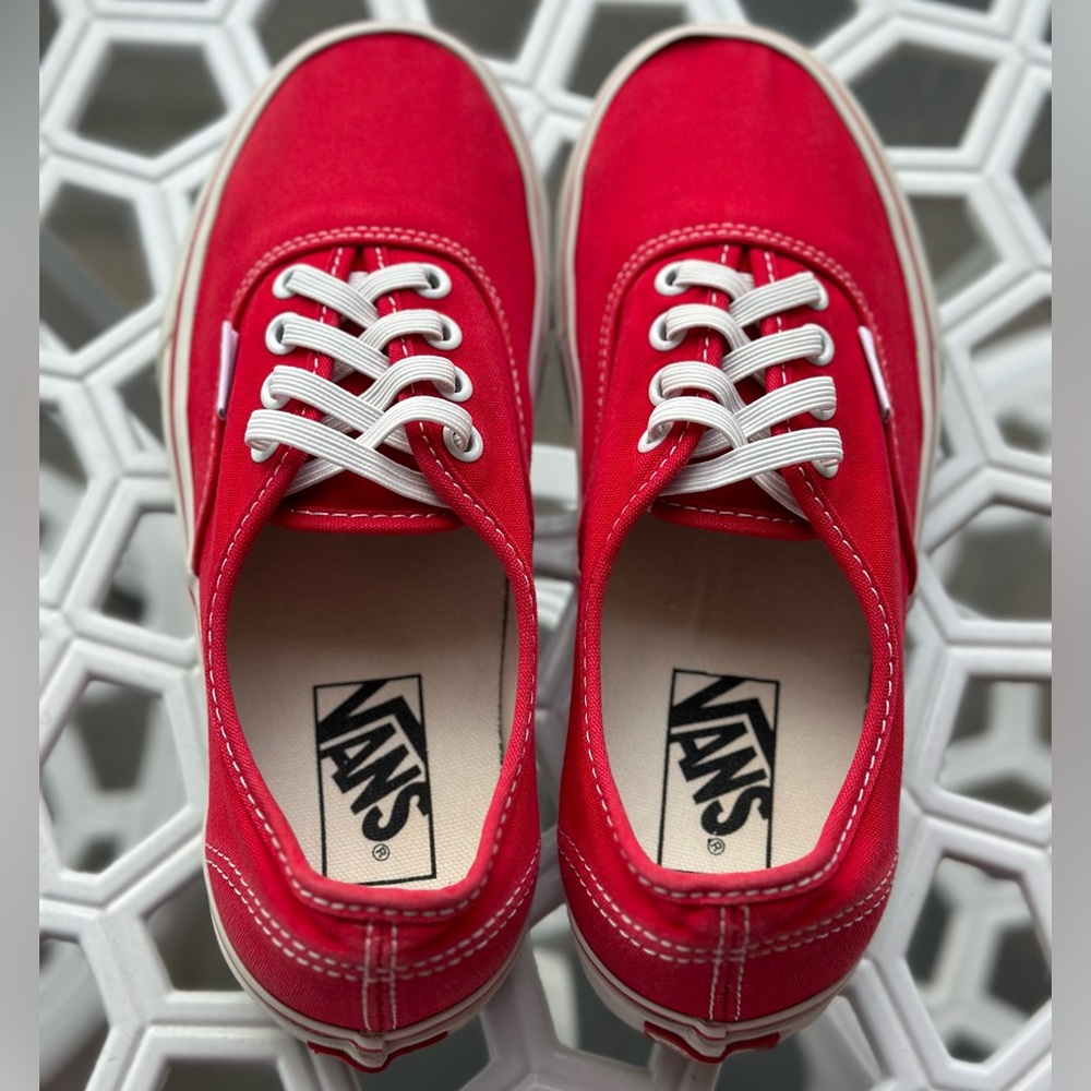 Vans Authentic Skate Shoes - Red - US Men 5 US Women 6.5